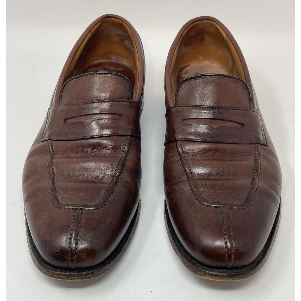 Allen Edmonds Glasgow Dress Shoe Men's Size 9.5 D Brown Leather Penny Loafer